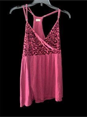 Hollister V Neck Racerback Burgundy Babydoll Tank Women’s M